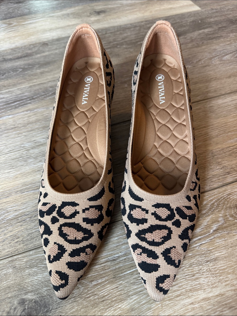 Vivaia Womens Dark Leopard Pointed Toe Wedge Aria Wedge Pro Shoes Sz 43